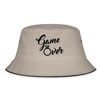 game over - Bucket Hat - Khaki/Schwarz - Vorne