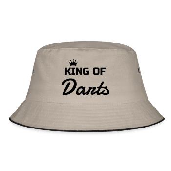 Darts Ziel Sport Sportler Spieler - Bucket Hat - Khaki/Schwarz - Vorne