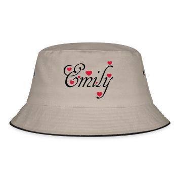 ♥ټI Love Emily-Vector Cute Confession Designټ♥ - Bucket Hat - khaki/black - Front
