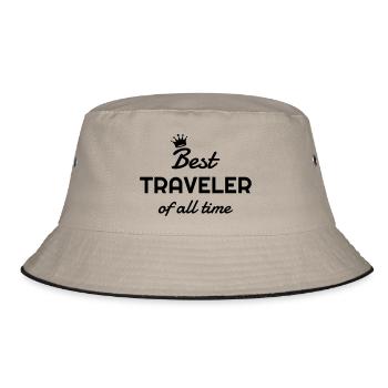Reisen / Reisende / Urlaub / Tourismus - Bucket Hat - Khaki/Schwarz - Vorne