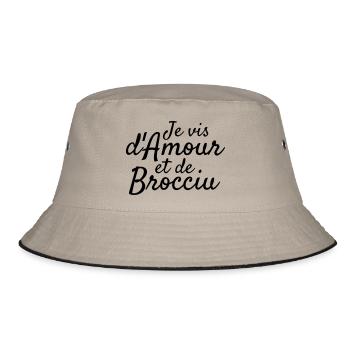 Corse / Corsica / Maure / Corso / Bastia - Bucket Hat - Khaki/Schwarz - Vorne