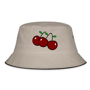 Kirschen - Bucket Hat - Khaki/Schwarz - Vorne