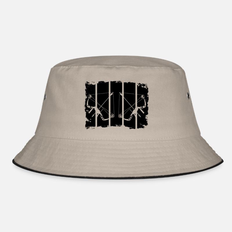 Bogenschießen Kompositbogen Retro Streifen Bucket Hat