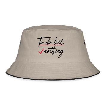Nothing Abgehakt Liste - Bucket Hat - Khaki/Schwarz - Vorne