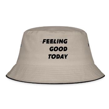 Feeling good today - Bucket Hat - Khaki/Schwarz - Vorne