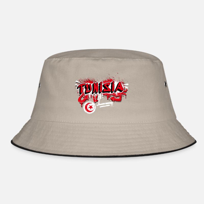 Tunesien Graffiti Flaggen Design Bucket Hat