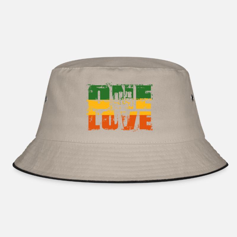 One Love Rastafari Banner Bucket Hat