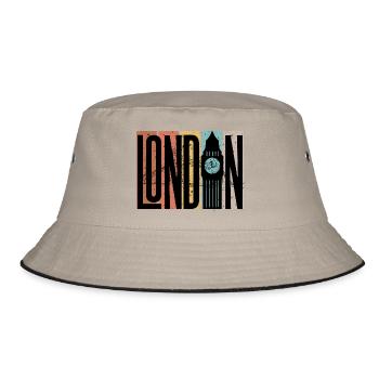 London Skyline Bold Blocks - Bucket Hat - khaki/black - Front