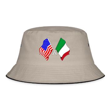 Drapeau des États-Unis et drapeau de l’Italie - Bob - kaki/noir - Devant