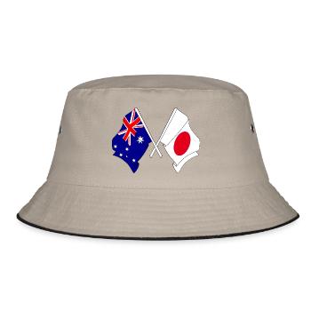 Drapeau de l’Australie et drapeau du Japon - Bob - kaki/noir - Devant