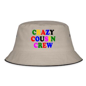 Crazy cousin crew - Bucket Hat - khaki/black - Front