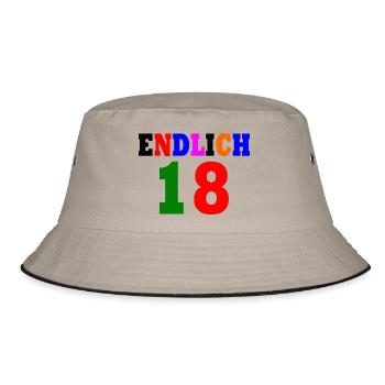 Endlich 18 - Bucket Hat - Khaki/Schwarz - Vorne