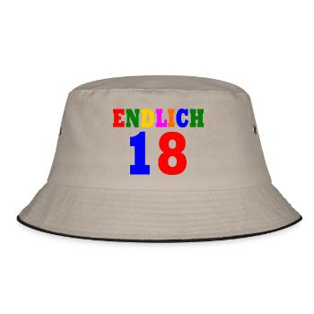 Endlich 18 - Bucket Hat - Khaki/Schwarz - Vorne