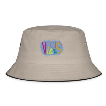 Lebendige Vibes Kunstdesign - Bucket Hat - Khaki/Schwarz - Vorne