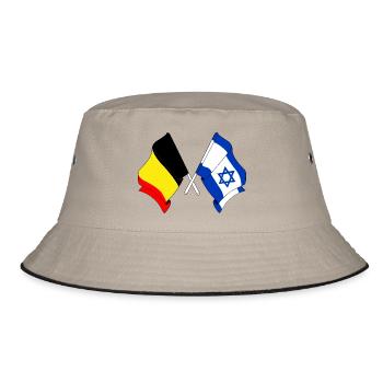 Drapeau Belgique, drapeau Israël - Bob - kaki/noir - Devant