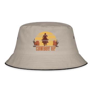 Cowboy Up - Bucket Hat - Khaki/Schwarz - Vorne