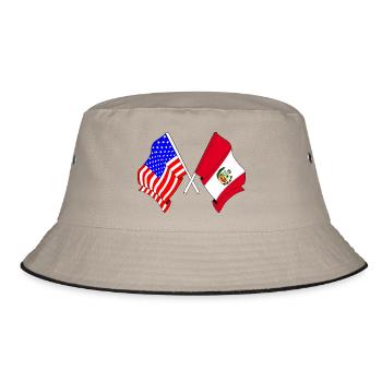 Drapeau des États-Unis et drapeau du Pérou - Bob - kaki/noir - Devant