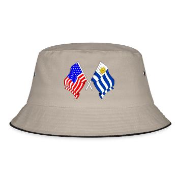 Drapeau des États-Unis et drapeau de l’Uruguay - Bob - kaki/noir - Devant