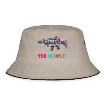 Konflikt eingefrieren Eiscreme - Bucket Hat - Khaki/Schwarz - Vorne