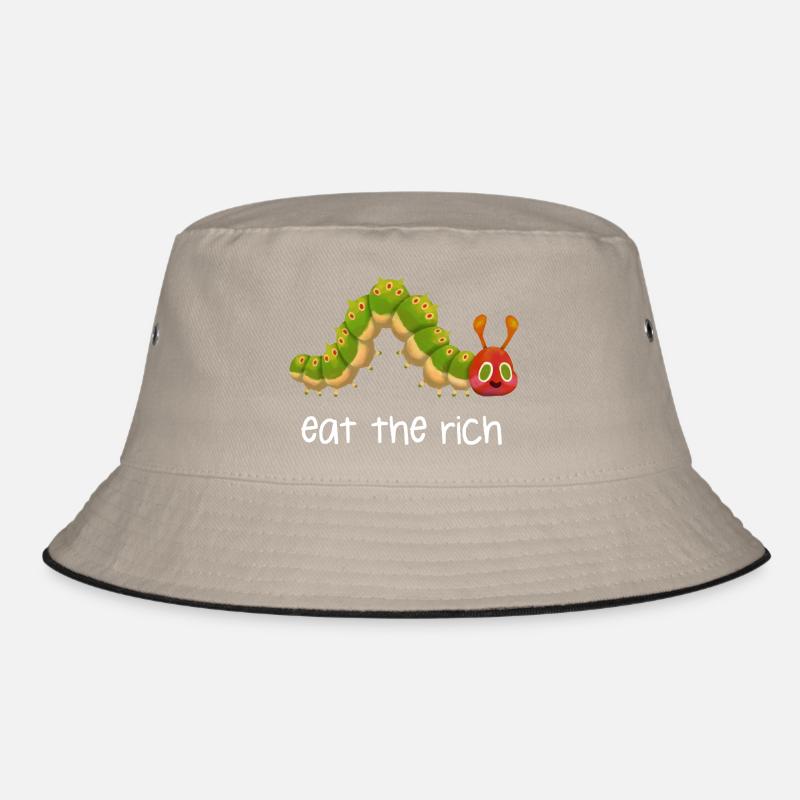 raupe white - Bucket Hat - Khaki/Schwarz