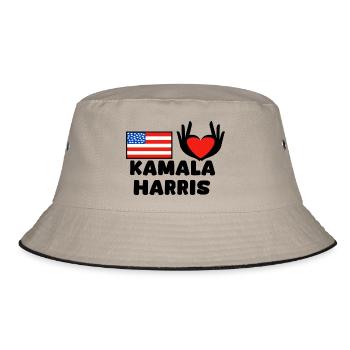 Main Coeur - Amérique - Kamala Harris - Américaine - Bob - kaki/noir - Devant