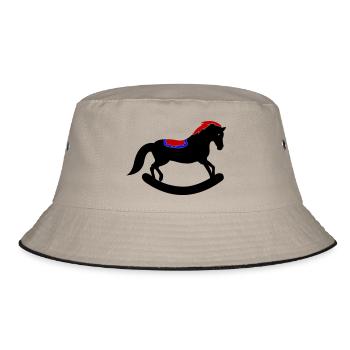 rocking horse - Bucket Hat - Khaki/Schwarz - Vorne