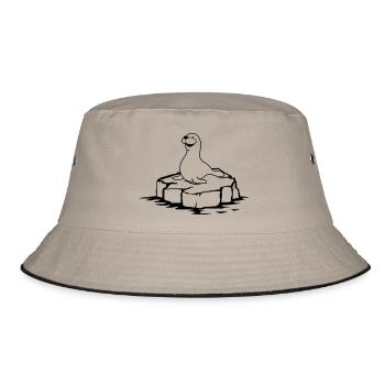 seehund auf eis - Bucket Hat - Khaki/Schwarz - Vorne