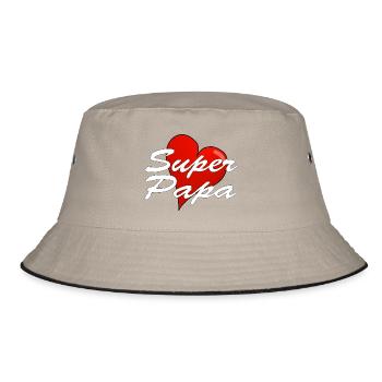 SUPER PAPA - Bucket Hat - Khaki/Schwarz - Vorne