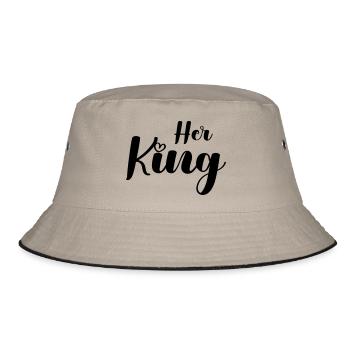 her king - Bucket Hat - Khaki/Schwarz - Vorne