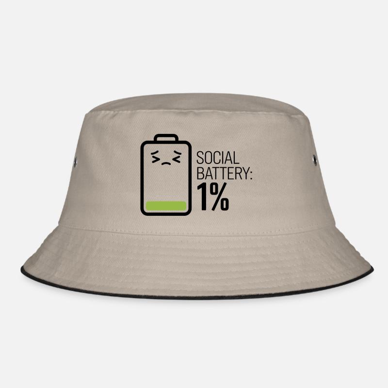 Social Battery : 1% Bucket Hat