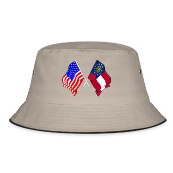 Drapeau des États-Unis et de l’État de Géorgie franchis - Bob - kaki/noir - Devant