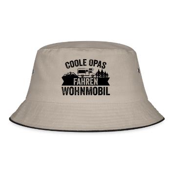 Cool Grandpas Driving Motorhome Caravan Camper Womo - Bucket Hat - khaki/black - Front