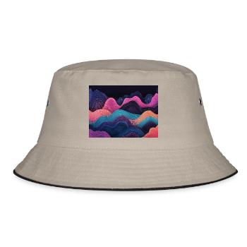 Neon clean waves - Bucket Hat - Khaki/Schwarz - Vorne
