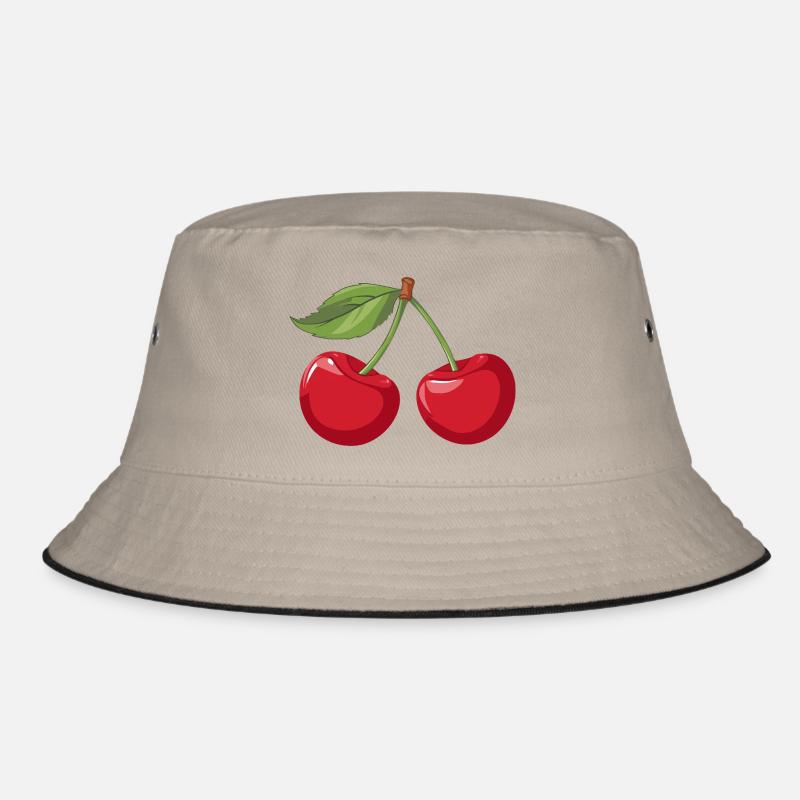 Lebendige Kirsche Illustration Bucket Hat