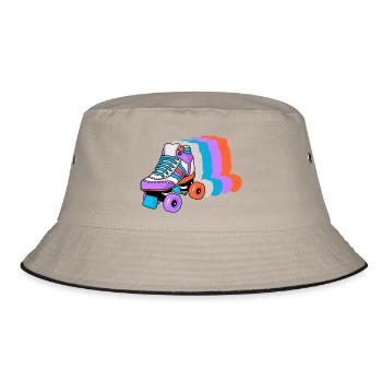 Rollschuh Schlittschuhläufer - Bucket Hat - Khaki/Schwarz - Vorne
