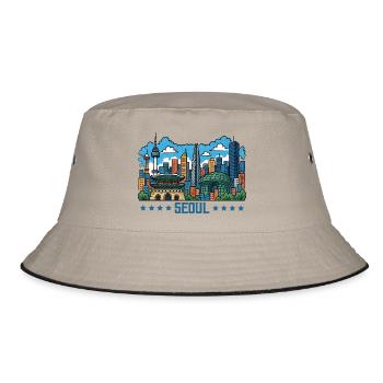 Seoul City, South Korea - Bucket Hat - khaki/black - Front