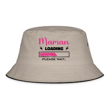 Mom loading Please Wait... - Bucket Hat - khaki/black - Front