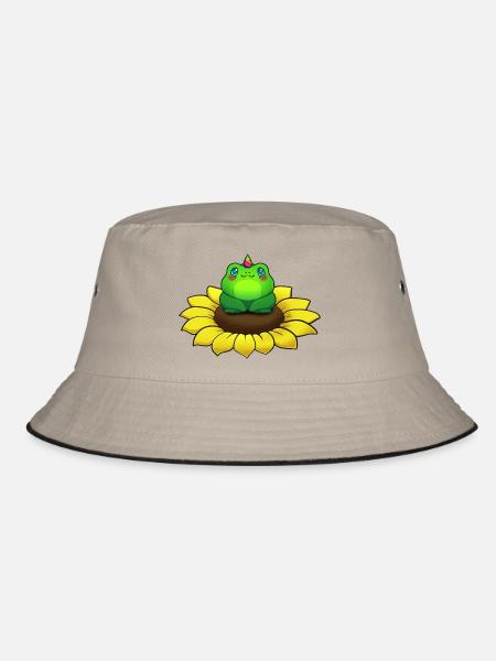 Einhornfrosch Sonnenbume - Bucket Hat - Khaki/Schwarz