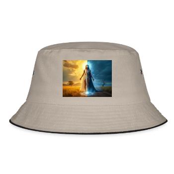 Adroa – Lugbara god of duality, light and shadow - Bucket Hat - khaki/black - Front