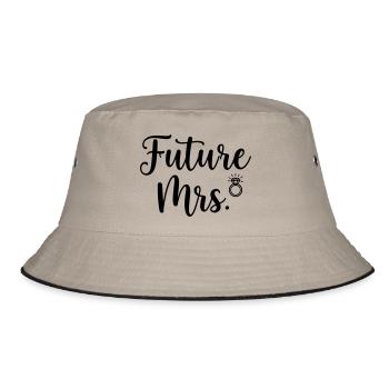 Future Mrs. Ring Bridal Design - Bucket Hat - khaki/black - Front