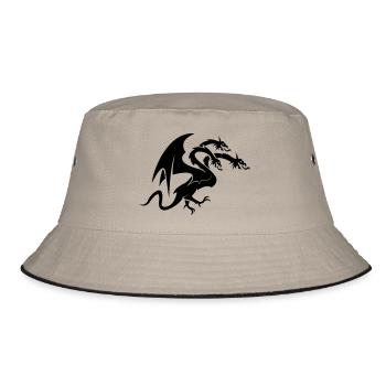 dragon 3 head - Bucket Hat - Khaki/Schwarz - Vorne