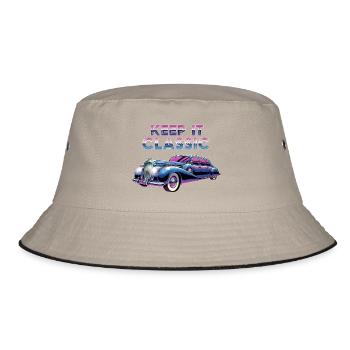 Vintage Limousine Neon Design - Bucket Hat - khaki/black - Front