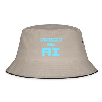 RAISED BY AI - Bucket Hat - khaki/black - Front