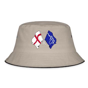 Tyne and Wear & England kreuzten sich - Bucket Hat - Khaki/Schwarz - Vorne