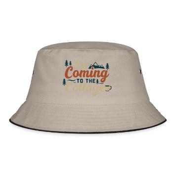 Ich komme zur Hütte - Bucket Hat - Khaki/Schwarz - Vorne