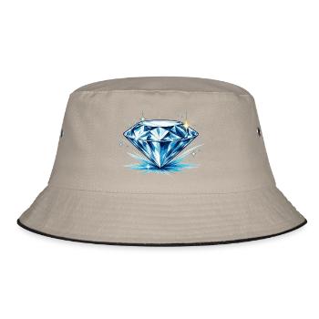 Eisblauer Diamant - Bucket Hat - Khaki/Schwarz - Vorne
