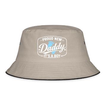 Expectant dad & father, birth son boy - Bucket Hat - khaki/black - Front