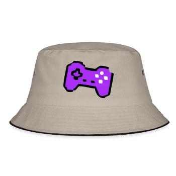  Schräger Retro Controller Gamer - Bucket Hat - Khaki/Schwarz - Vorne
