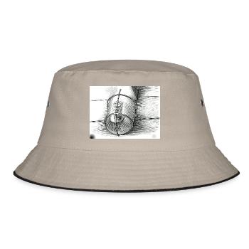 Bucket sketches black and white - Bucket Hat - khaki/black - Front