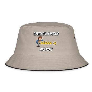 Meine Enten in Ordnung bringen – lustige Idiom-Zeichentrickserie - Bucket Hat - Khaki/Schwarz - Vorne